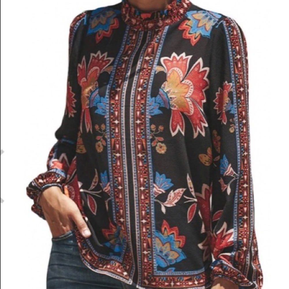🎉HPx3🎉1 LEFT: Small •Floral Print Smocked Blouse - Picture 3 of 6